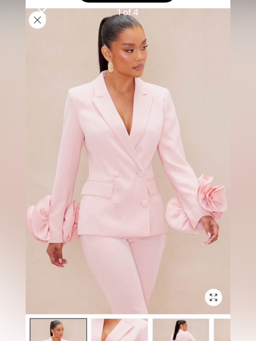 Fashion Nova Blush Pink Double-Breasted Blazer & Pants Set